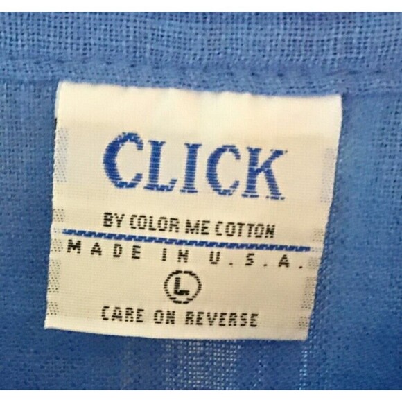 Click Color Me Cotton Shirt Women's Size Large Blue Button Up Long Sleeve - Picture 8 of 8